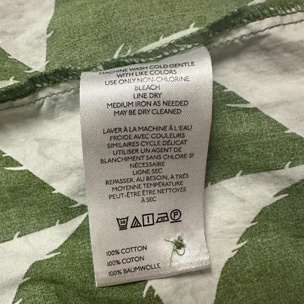 Anthropologie Maeve Bettina Tiered Shirt Dress Plus Size 1X Midi Green Pattern - Picture 12 of 13